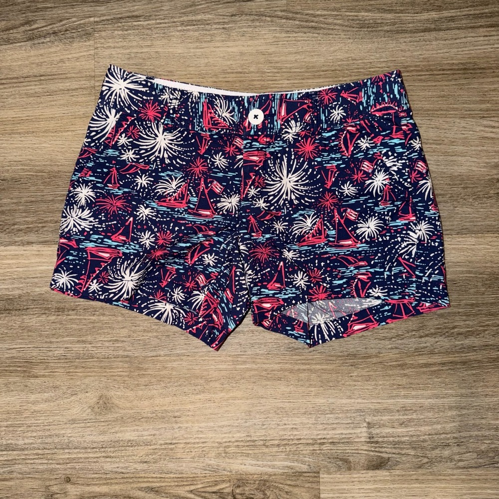 Lilly Pulitzer Callahan Shorts‎ Sparks Fly Glow Pink Blue White Size 2